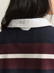 GANT Blue Heavyweight Stripe Rugby Shirt - Image 4 of 5