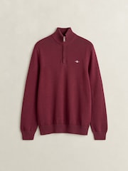 GANT Red Zip Neck Jumper - Image 1 of 2