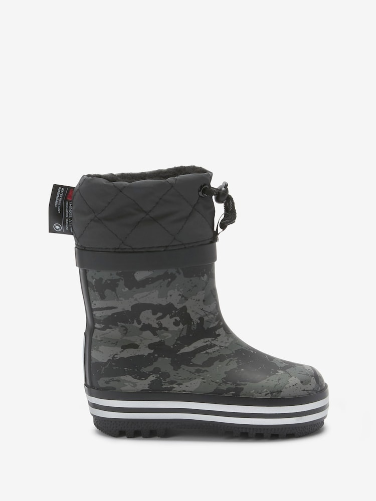 Monochrome Camo Warm Lined Cuff Wellies - Image 2 of 5