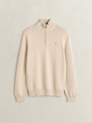 GANT Natural Zip Neck Jumper - Image 1 of 2