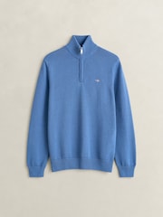 GANT Blue Zip Neck Jumper - Image 1 of 2