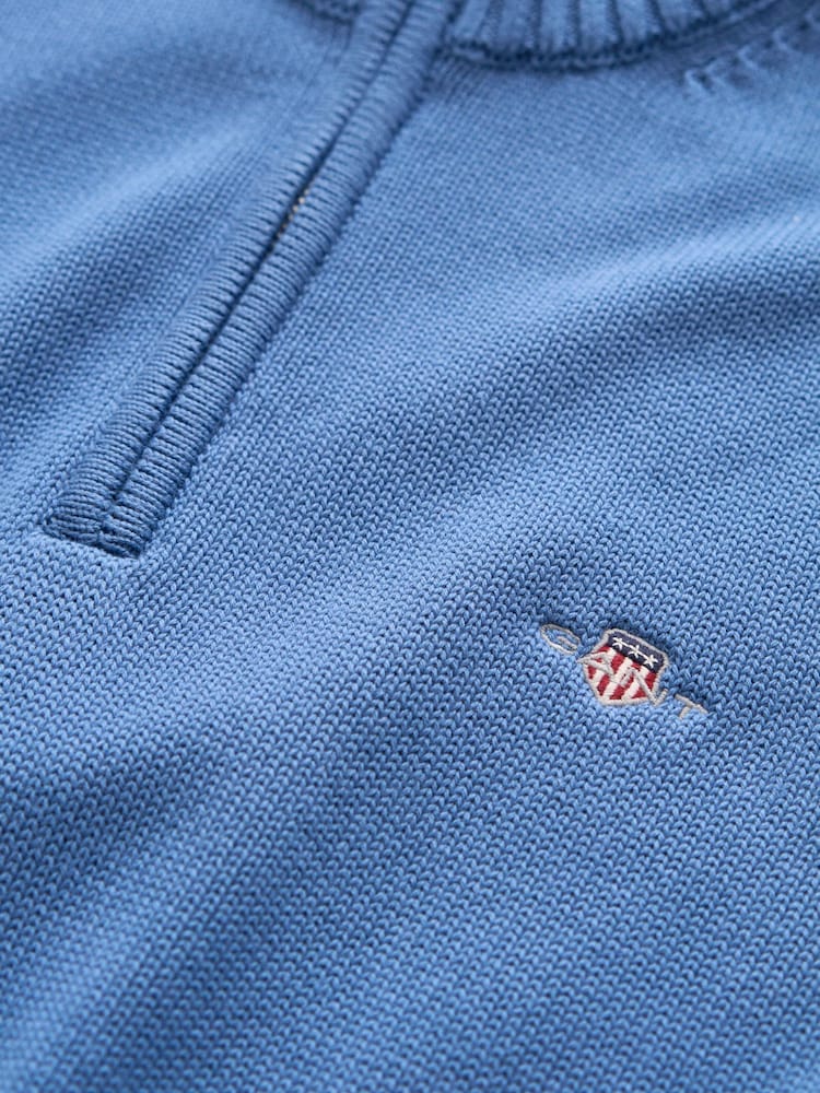 GANT Blue Zip Neck Jumper - Image 2 of 2 GANT Blue Zip Neck Jumper - Image 2 of 2