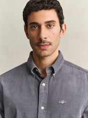 GANT Grey Regular Fit Corduroy Shirt - Image 5 of 6