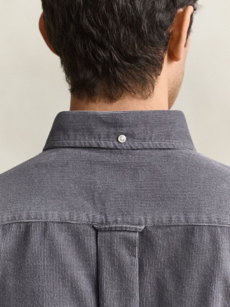 GANT Grey Regular Fit Corduroy Shirt - Image 6 of 6 GANT Grey Regular Fit Corduroy Shirt - Image 6 of 6