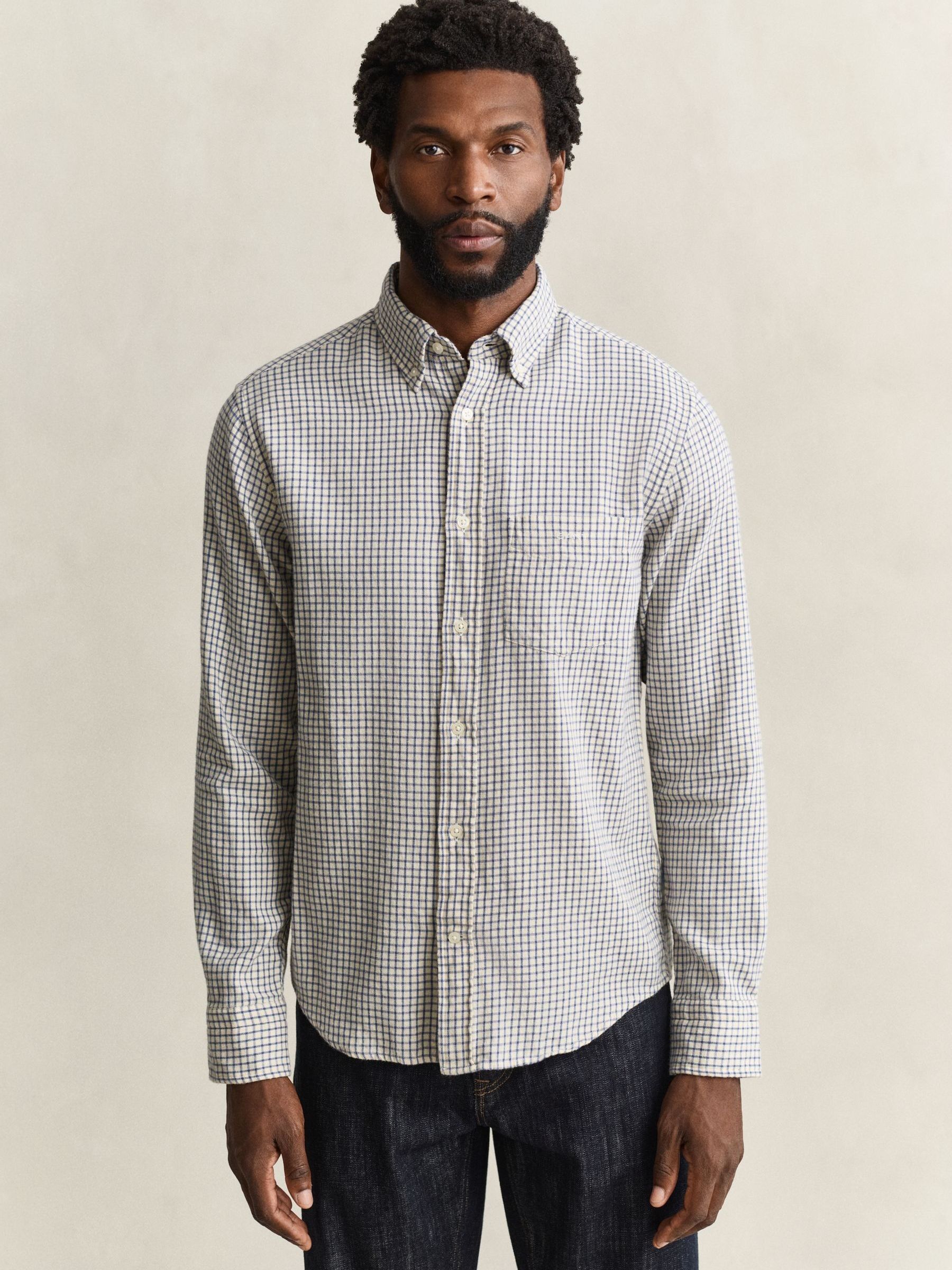 Gant Shirt Flannel Check Blue size 3XL - Image 2