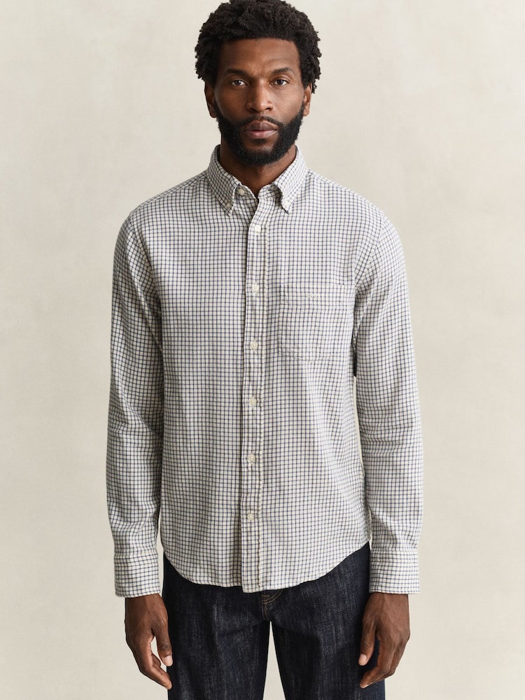 Blau - GANT Flanell Karohemd in Regular Fit - Bild 1 von 6