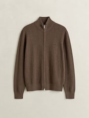 GANT Fiskbenstextur Zip genom kofta - Bild 1 av 2