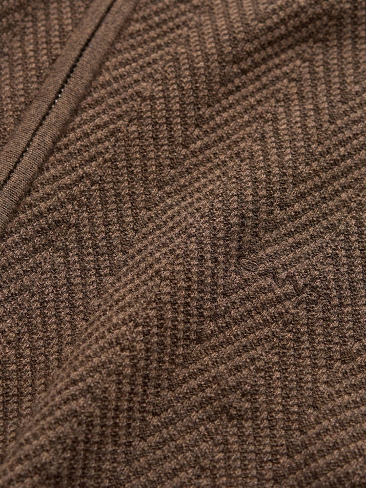 GANT Fiskbenstextur Zip genom kofta - Bild 2 av 2