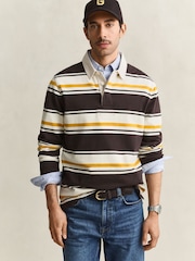 GANT Grey Heavyweight Stripe Rugby Shirt - Image 1 of 6
