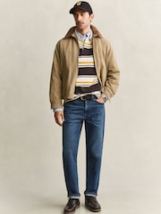 GANT Grey Heavyweight Stripe Rugby Shirt - Image 4 of 6