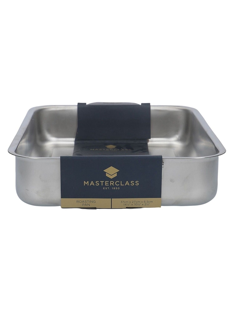 Masterclass Grey 37x27cm Stainless Steel Roasting Pan - Image 2 of 3