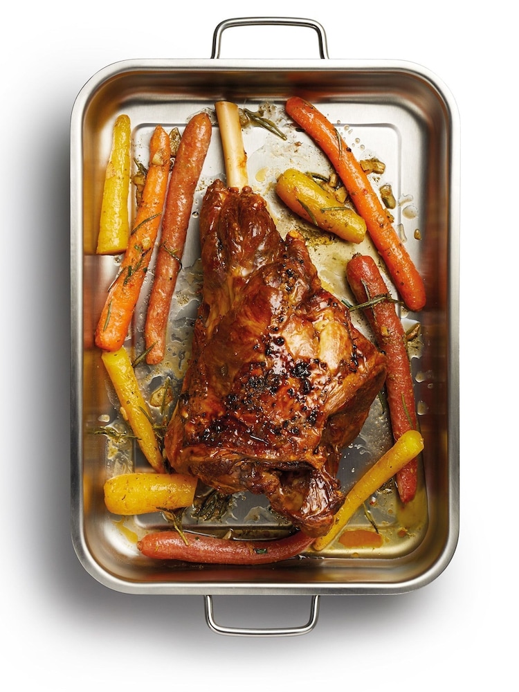 Masterclass Grey 37x27cm Stainless Steel Roasting Pan - Image 3 of 3