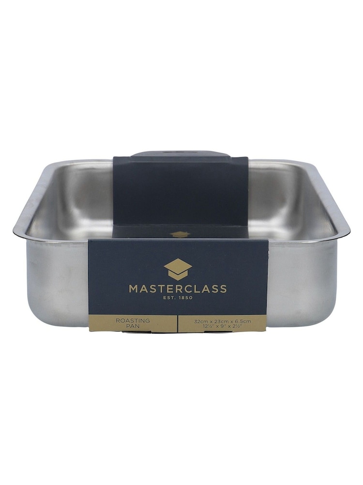 Masterclass Grey 32x23CM Stainless Steel Roasting Pan - Image 2 of 3