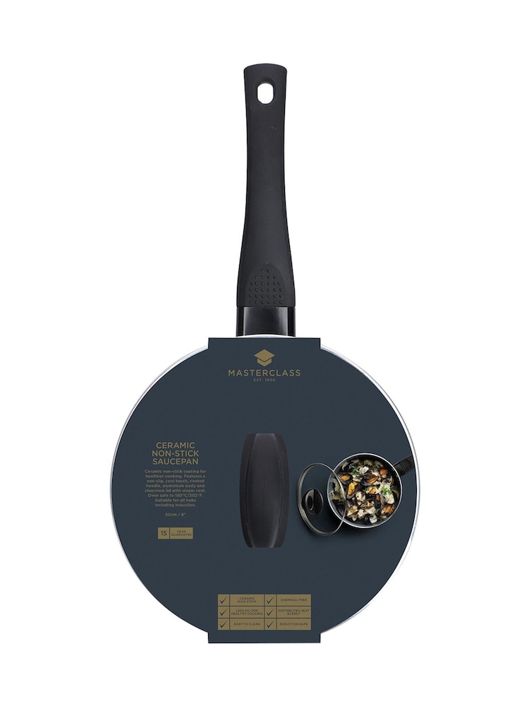 Masterclass Grey 20cm Ceramic Coated Saucepan - Image 1 of 2