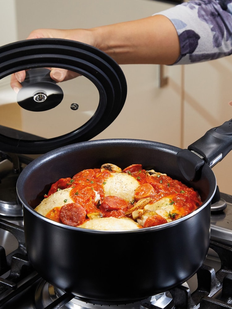 Masterclass Grey Non Stick Set Of 3 Saucepans - Image 3 of 4