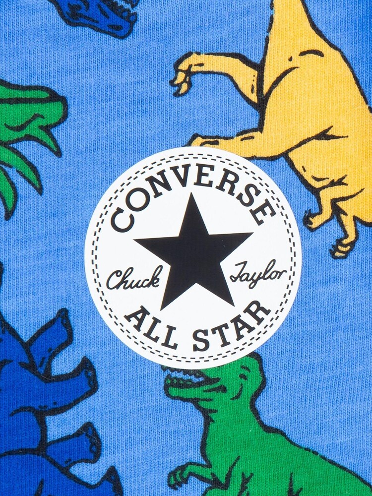 Converse Green Dinosaur Baby Hooded Romper With Bodysuit Set - Image 3 of 5