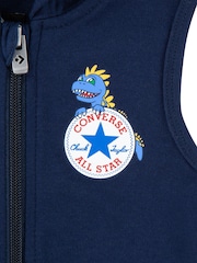 Converse Green Dinosaur Baby Hooded Romper With Bodysuit Set - Image 5 of 5