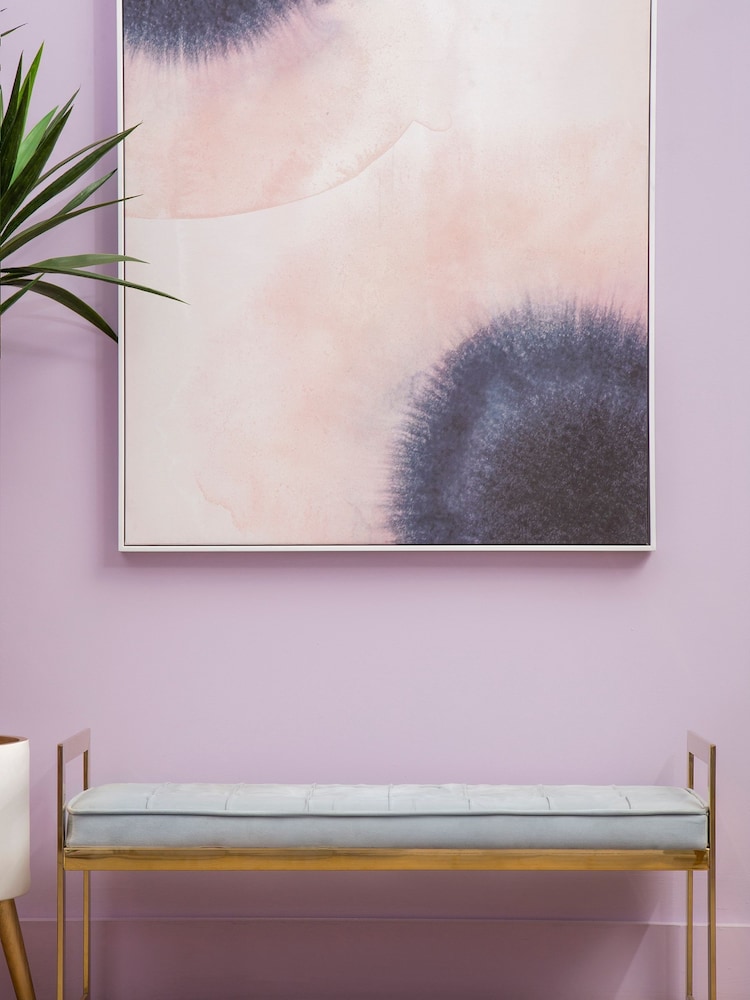 Fifty Five South Powder Blue Allure Velvet Bench - Image 1 of 5