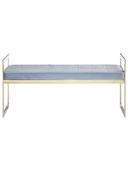 Fifty Five South Powder Blue Allure Velvet Bench - Image 2 of 5