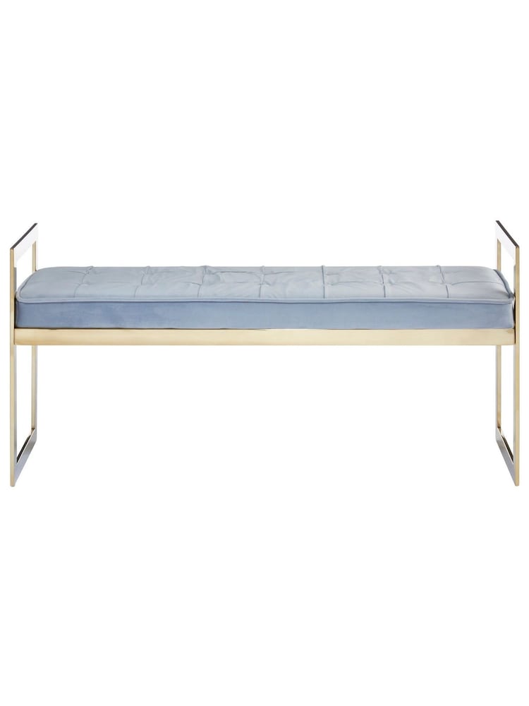 Fifty Five South Powder Blue Allure Velvet Bench - Image 2 of 5