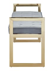 Fifty Five South Powder Blue Allure Velvet Bench - Image 3 of 5