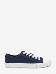 Navy Blue Regular/Wide Fit Baseball Canvas Trainers - Image 3 of 6