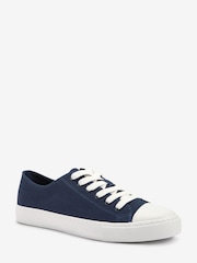 Navy Blue Regular/Wide Fit Baseball Canvas Trainers - Image 4 of 6