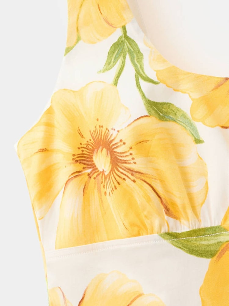 Mango Yellow Floral Maxi Summer Dress - Image 2 of 3 Mango Yellow Floral Maxi Summer Dress - Image 2 of 3