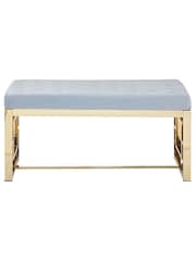 Fifty Five South Blue Allure Velvet Bench Side Table - Image 2 of 5