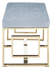Fifty Five South Blue Allure Velvet Bench Side Table - Image 4 of 5