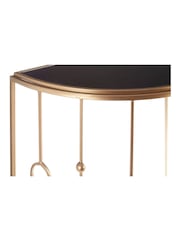 Fifty Five South Set of 2 Gold Faiza Half Moon Console Tables - Image 5 of 5