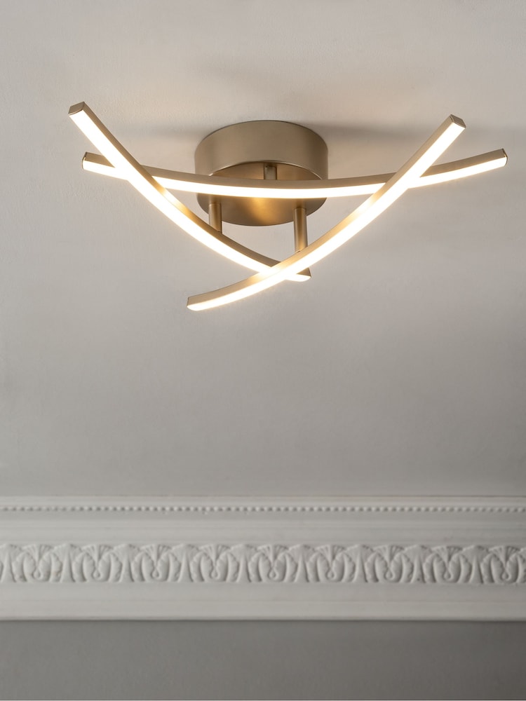 Champagne Gold Amari LED Flush Ceiling Light - Image 1 of 9