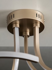 Champagne Gold Sculptural LED Flush Ceiling Light - Image 6 of 9