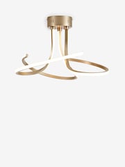 Champagne Gold Sculptural LED Flush Ceiling Light - Image 7 of 9