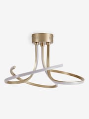 Champagne Gold Sculptural LED Flush Ceiling Light - Image 8 of 9