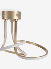 Champagne Gold Sculptural LED Flush Ceiling Light - Image 9 of 9