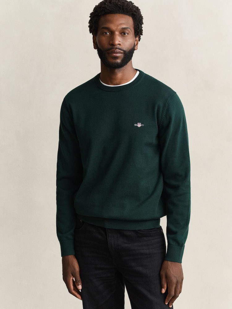 GANT Green Crew Neck Jumper - Image 1 of 4 GANT Green Crew Neck Jumper - Image 1 of 4