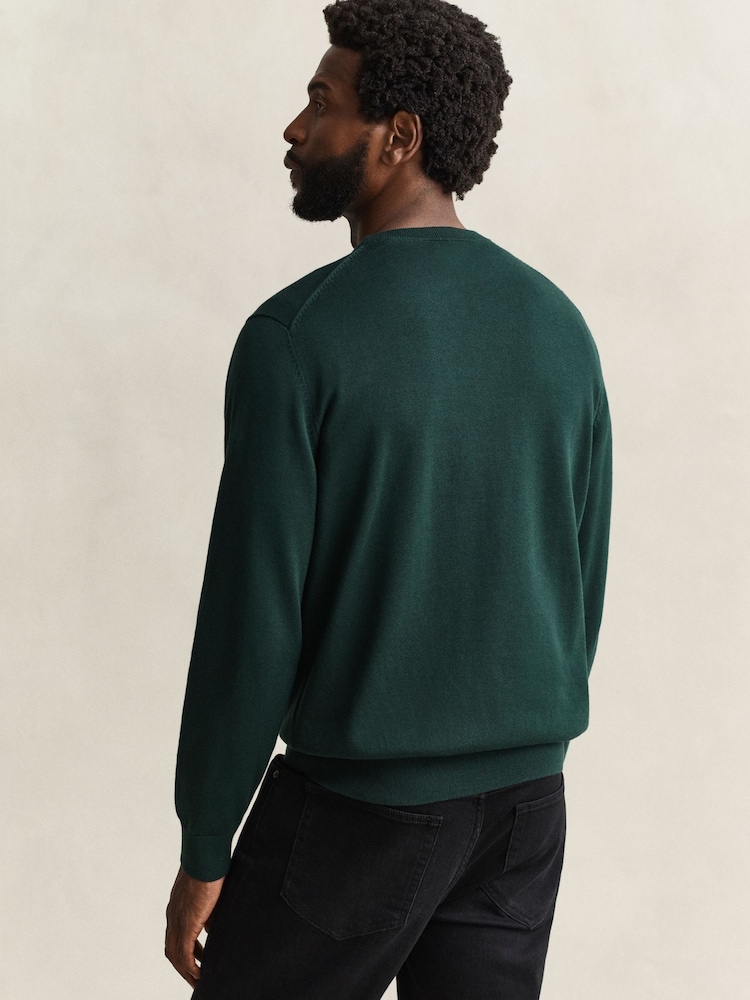 GANT Green Crew Neck Jumper - Image 2 of 4 GANT Green Crew Neck Jumper - Image 2 of 4