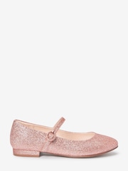 Rose Pink Glitter Standard Fit (F) Mary Jane Occasion Shoes - Image 2 of 5