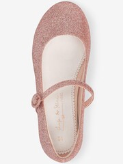 Rose Pink Glitter Standard Fit (F) Mary Jane Occasion Shoes - Image 4 of 5