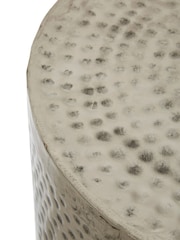 Fifty Five South Set of 2 Silver Templar Hammered Stools - Image 3 of 4