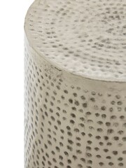 Fifty Five South Set of 2 Silver Templar Hammered Stools - Image 4 of 4