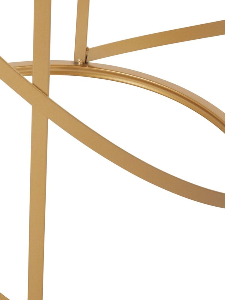 Fifty Five South Set of 2 Gold Avantis Round Side Tables With Mirror Top - Image 4 of 4