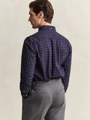 GANT Blue Classic Fit Medallion Print Shirt - Image 3 of 5