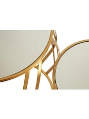 Fifty Five South Set of 2 Gold Avantis Round Side Tables With Mirror Top - Image 4 of 4