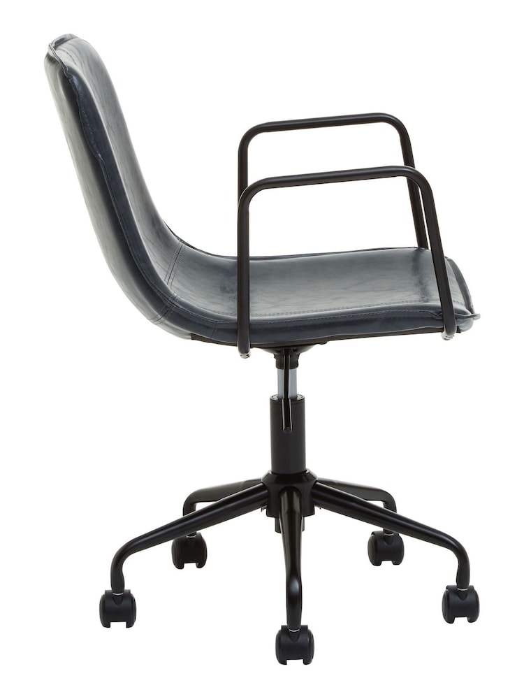 Fifty Five South Grey Branson Leather Effect Office Chair - Image 4 of 4