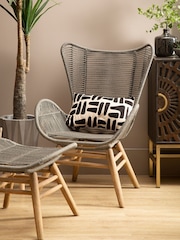 Fifty Five South Brown Sisal Lounge Chair Footstool - Image 1 of 5