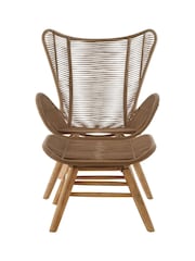 Fifty Five South Brown Sisal Lounge Chair Footstool - Image 2 of 5