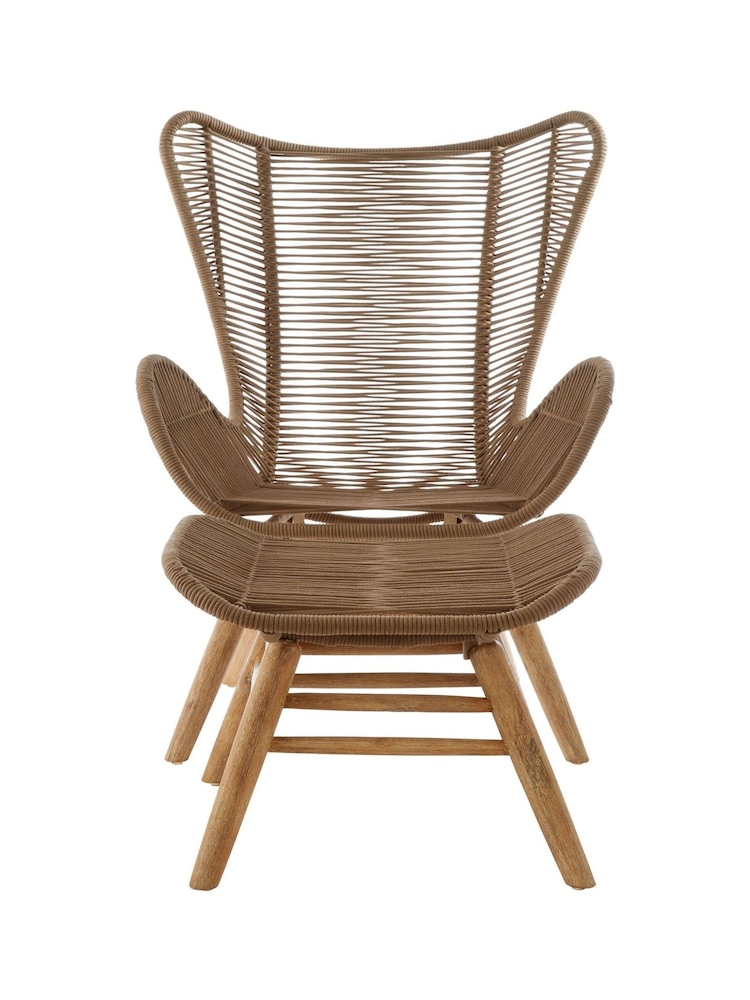 Fifty Five South Brown Sisal Lounge Chair Footstool - Image 2 of 5