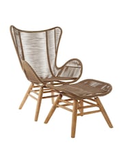 Fifty Five South Brown Sisal Lounge Chair Footstool - Image 3 of 5